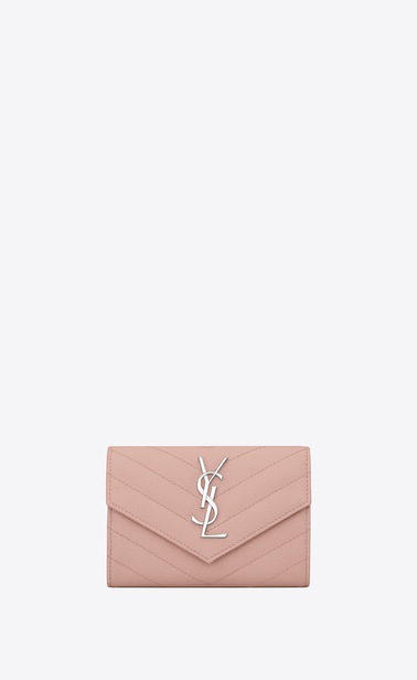 monogram small envelope wallet in grain de poudre embossed leather
